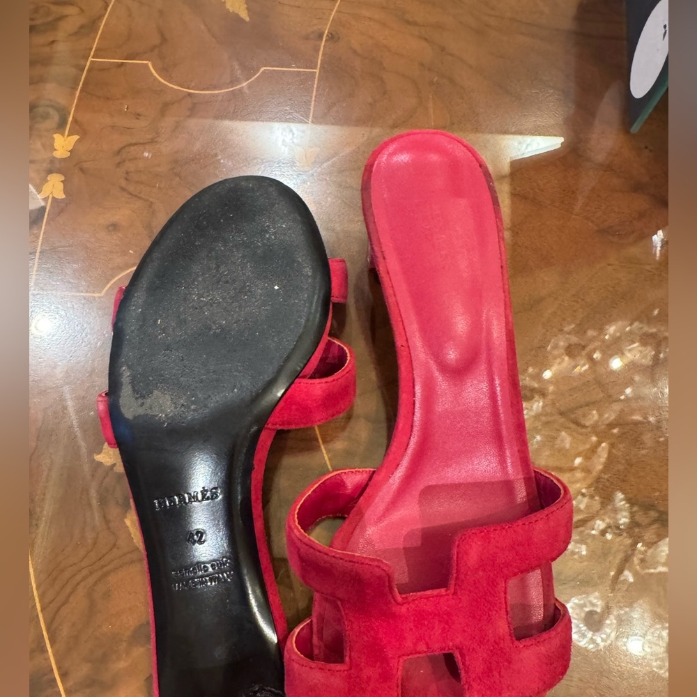 Hermes Suede women’s Slides with clear heel sz 42 USA Sz 10-10.5 - Picture 14 of 15